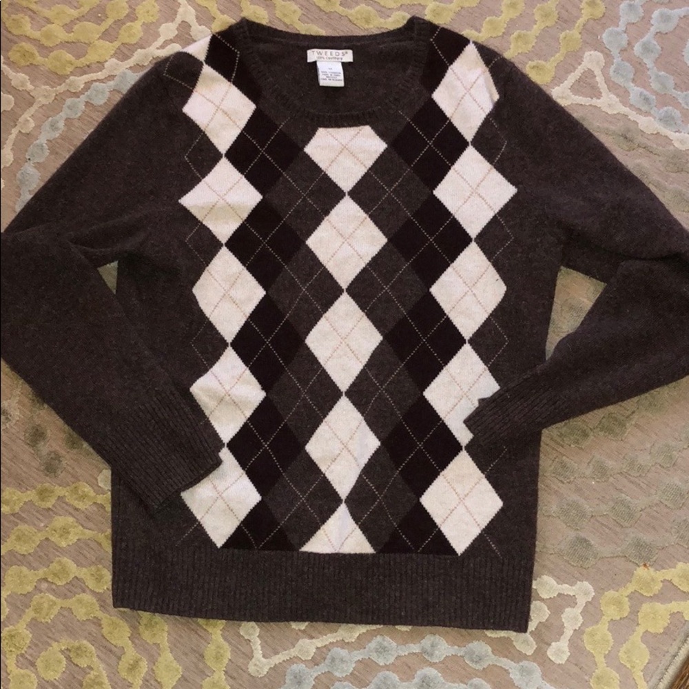 Tweeds cashmere argyle sweater